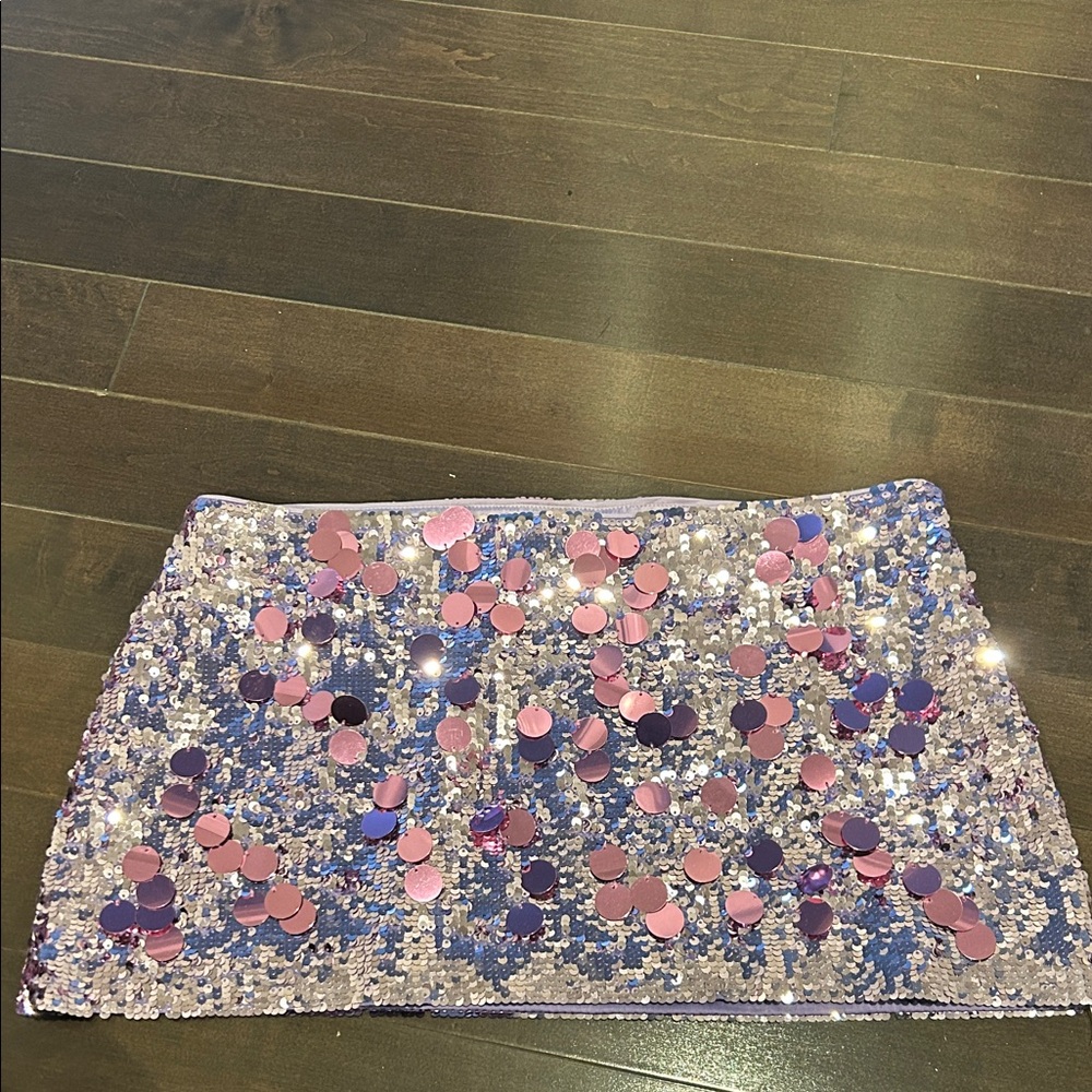 Danielle Guizio Sequin Mini Skirt - Purple and Pink